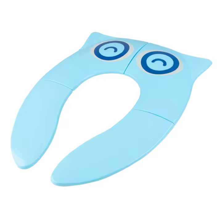 Toral Asiento Orinal Portatil Niños Plegable para WC con Bolsa de Transporte. Ayuda al aprendizaje de bebe y niños. Adaptador wc niños infantil portátil para vater ideal para viajes. Modelo Buho Azul - 1
