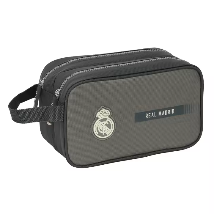 Neceser Aseo Viaje Real Madrid 3ª Equipación Neceser con Asa Adaptable a Carro Color Gris - Safta - 1