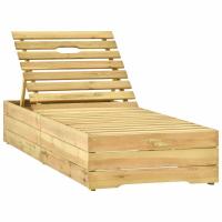 Gerimport Tumbona Madera Pino Impregnada Verde 198x68x(28-75)cm - Cómoda y Duradera - details 0