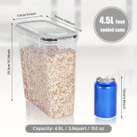 Set De 4 Contenedores Airtight Para Alimentos De Plástico Capacidad De 4L/2.5L Transparentes Para Almacenamiento De Cereales Snacks Y Azúcar - details 1