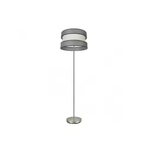 Lámpara de Pie FABRILAMP Pie de Salón Home 1xe27 Niquel/Gris-Beige 160x40x40 Cm - 1