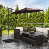 Outsunny Base de Sombrilla de 4 Piezas Rellenable de Agua 90 kg o Arena 130 kg Pesos para Base Cruzada de Parasol para Jardín Terraza Patio 98x98x13 cm Negro - details 1