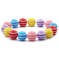 50/100pcs Resin Stripe Beads Redondas De Color Para Hacer Joyas DIY Pulsera Con Accesorios De Manualidades Cuentas Espaciadoras - details 7