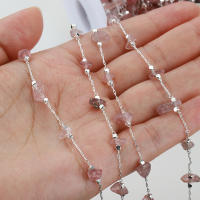 Cadena De Cristal Irregular De 1 Metro Con Piedras De Vidrio Para Joyería Encadenamiento Metálico De Cobre Para Creaciones Artísticas - details 10