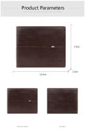 Cartera De Cuero PU De Alta Calidad Para Hombre Slim Con Cremallera Corta Portatarjetas Y Portafotos Monedero Simple Color Negro Café Marrón Azul - details 5