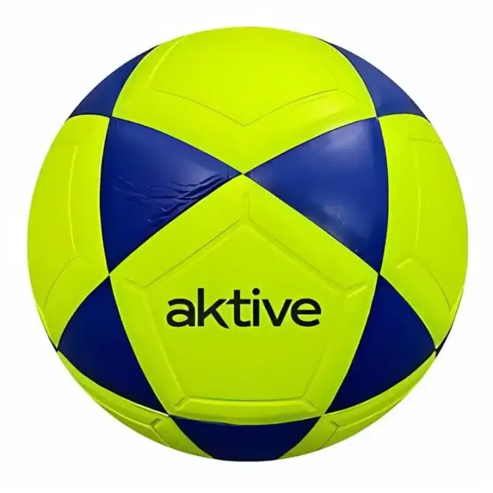 balón de fútbol 20cm amarillo fosforito y azul 54203 AKTIVE - 1