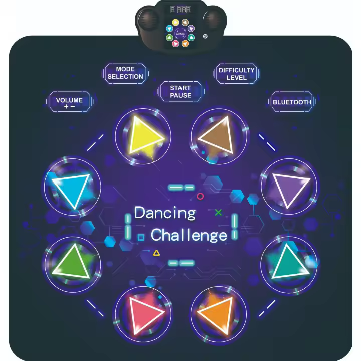 Tapete de 8 Botones with control de Volumen, música, Bluetooth, 8 Modos, 3 niveles de dificultad. Adecuado para edades de 3 a 12 años (púrpura) - 1