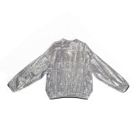Petit Alo - Chaqueta Bomber Lentejuelas Plata Gris Niña - details 2