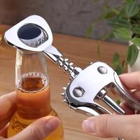 Abrepuertas De Acero Inoxidable 1pc Con Aleación De Zinc Multifuncional Premium Para Botellas De Vino Con Wing Corkscrew - details 5