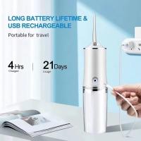 Irrigador Bucales Portatil, Irrigador Dental Portatil Viaje con 4 Boquillas 3 Modos,USB, 220ml Recargable Irrigador limpiador Dientes Agua Presion, IPX7 Impermeable - details 8