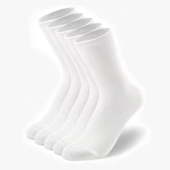 5 pares de calcetines de hombres equipo blanco y negro tubo medio streetwear suave algodón transpirable calcetines Casuales - 1