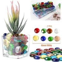 Mini gemas de vidrio, piedras de Mancala de colores mezclados, cuentas de mármol de fondo plano, arte decorativo para el hogar, artesanía, relleno de jarrón - details 4
