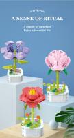 Juego De Bloques De Construcción De Bouquet De Flores Simulación ( Girasol Rosa Tulipán) Juguete Para Mujeres Decoración De Escritorio Romántica Regalos Para Niñas - details 8