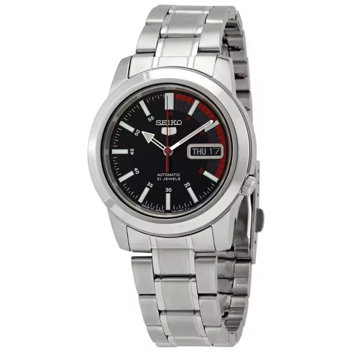Seiko Watches Reloj Automático Unisex Seiko 5 SNKK31J1 Hecho en Japón 38mm 30m WR Correa de Acero - 1