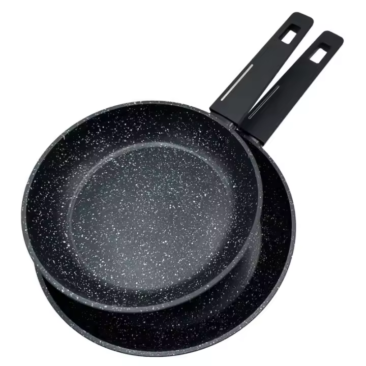 Juego de 2 sartenes de aluminio, tamaños: Ø20, Ø24 cm. Sartenes Revestimiento antiadherente efecto piedra. Aptas para todo tipo de cocinas. THULOS TH-FPS37 ESTORIL - 1