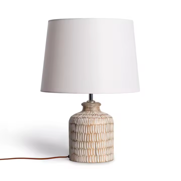 Ledkia Lámpara de Mesa Madera Govesan ILUZZIA Blanco Viejo - 1