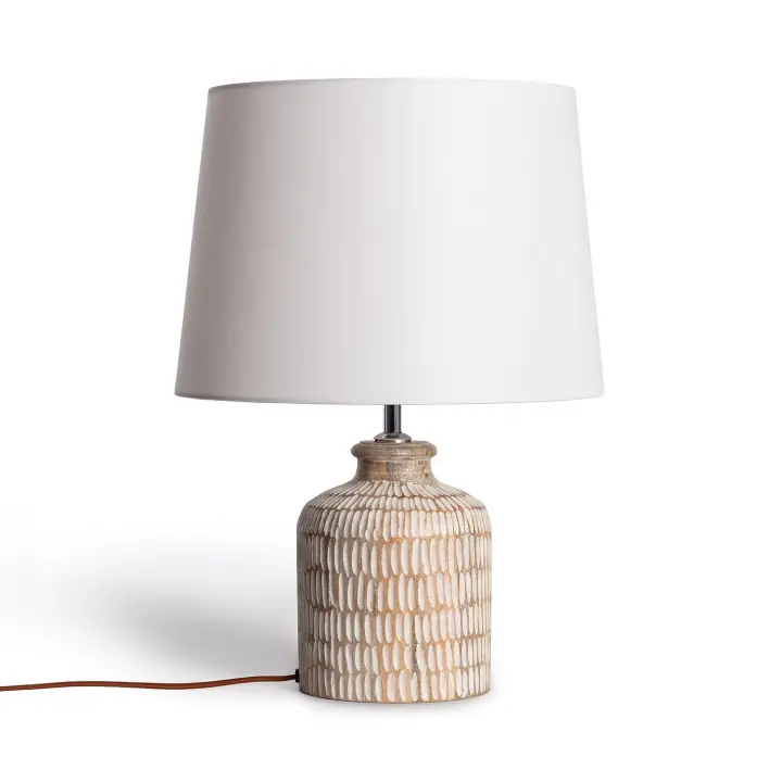 Ledkia Lámpara de Mesa Madera Govesan ILUZZIA Blanco Viejo - 1