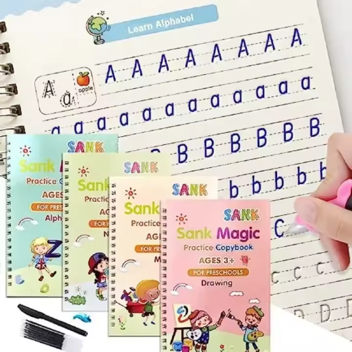 Cuaderno De Práctica Reutilizable Para Escritura Infantil Juguete Educativo Para Niños Y Niñas Regalo Tamaño A4 - 1