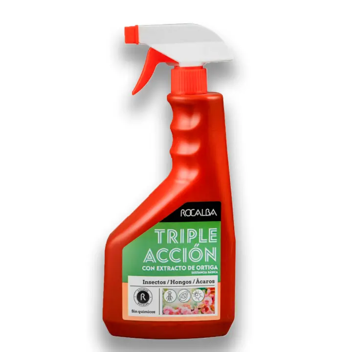 Pulverizador TRIPLE ACCIÓN contra Insectos, Hongos, Ácaros ECOLÓGICO | Listo para Usar 750ML Extracto de Ortiga MUY EFICAZ en Pulgón, Ácaros, Hongos, Oídio, Roya | Uso interior/exterior | Nexum Market - 1