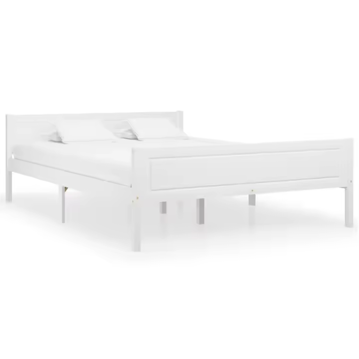 vidaXL Estructura de cama sin colchón madera de pino blanco 160x200 cm - 1