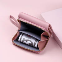 Cartera De Mujer Tri Fold Bolsa De Tarjetas PU Con Múltiples Bolsillos Estilo Coreano Minimalista Bordado De Amor Casual - details 5