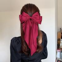 Pinza Para El Cabello De Estilo Coreano Para Mujeres Roja Con Lazo Y Abanico De Cinta Larga Accesorios De Cabello De Tela Cute/románticos - details 4