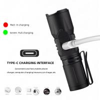 Linterna Portátil Recargable Zoom White Beam Luz Larga Distancia Tipo-C USB Mini Torcha Para Exteriores Y Hogar Material De Aluminio Lámpara LED Blanco Ajustable 450 Luminosidad - details 6