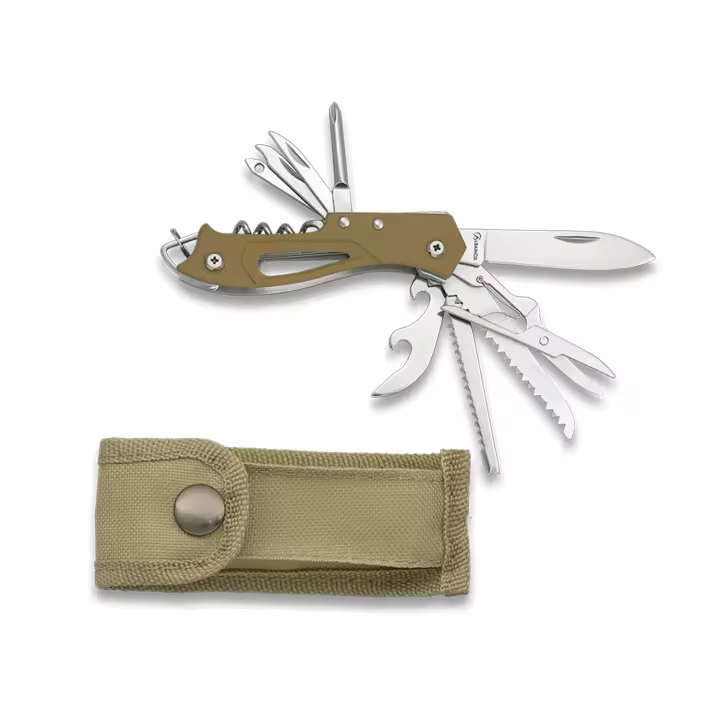 Navaja Multiusos ALBAINOX con Funda de Nylon Color Coyote 10 usos - 1