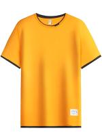 Camiseta De Verano Para Hombre Con Letras Y Bordados En Contraste 2 En 1 Algodón Camiseta Basic Sencilla Manga Corta Estilo Casual - details 1