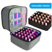 Estuche De Nailpolis De Nylon Para Fácil Almacenamiento Y Acceso Estuche Portátil Organizado Y Conveniente Para Transporte Negro - details 2