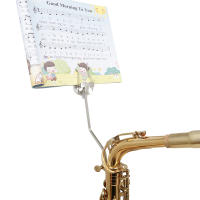 Soporte Duradero Para Partituras De Saxofón Alto Portátil Accesorio De Música Para Instrumentos De Viento Material De Hierro Metálico Color Plateado - details 0