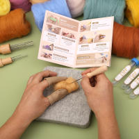 Kit De Felteado KRABALL Con 24 Colores De Lana Herramienta De Felteado Y Suela De Esponja Para Principiantes DIY Artesanía - details 6