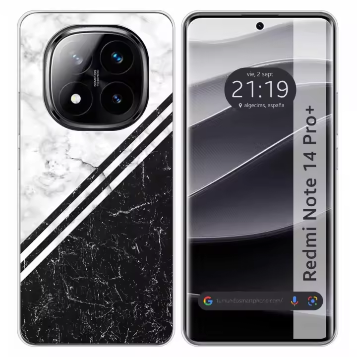 Tumundosmartphone Funda Silicona para Xiaomi Redmi Note 14 Pro+ Plus 5G diseño Mármol 01 Dibujos - 1