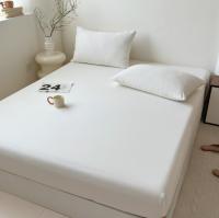 Funda De Suelo De Cama Impermeable 100% Poliéster Suave Y Cómoda Lavable En Máquina Color Sólido Simple Para Hogar - details 0