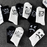 10 Pares De Calcetines De Medio Tobillo Para Hombres Con Caras De Graffiti Y Moda De Calle Wicking De Sudor Y Absorción De Humedad - details 1