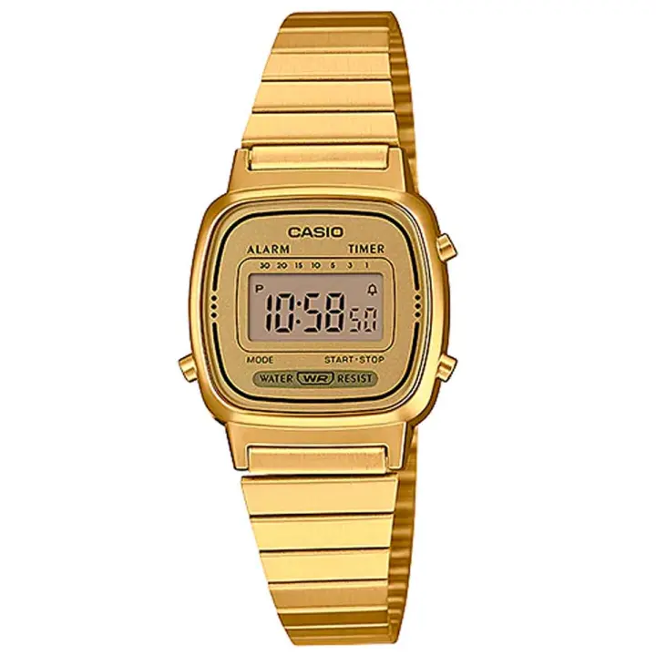 Casio La670wega-9ef  Reloj Digital Con Calendario Para Mujer Color Dorado. - 1