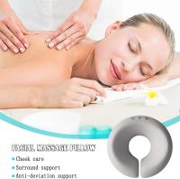 Oreiller de Massage Face vers Le Bas, Oreiller cervical，Oreiller Facial Perforé pour Spa, Oreiller de Massage pour Table de Massage de Salon, Noyau en Mousse à Mémoire de Forme（Bleu） - details 1
