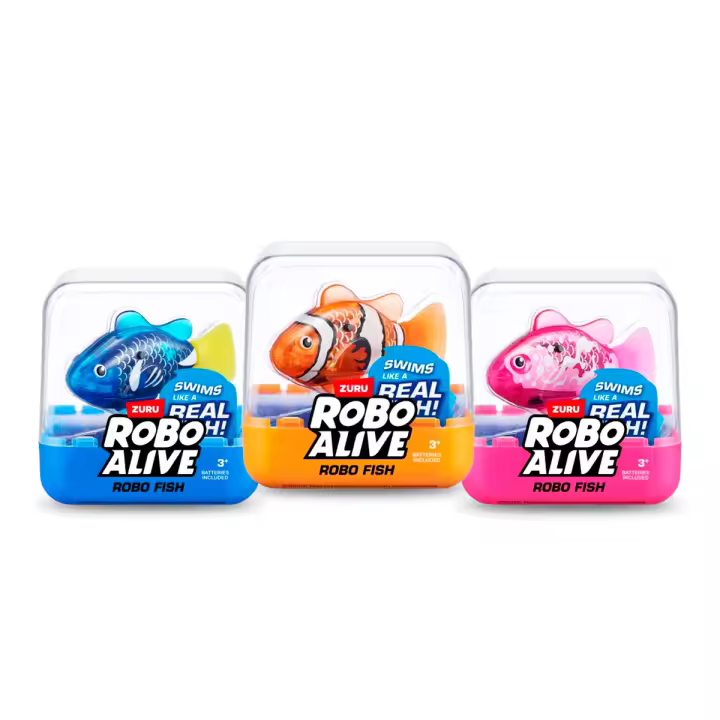 ROBO ALIVE - Peces Robóticos Robo Fish Series 3. Nadan y Cambian de Color  ¡Sumérgelos en Agua y Observa cómo Cobran Vida! Incluye Baterías - 1