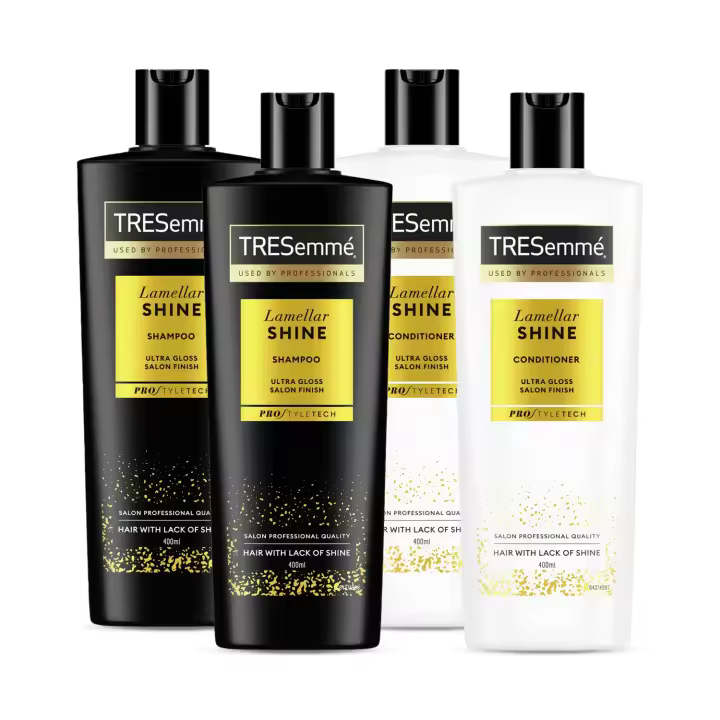 TREsemmé Lamellar Shine Champú 400ml x2 + Acondicionador 400ml x2 - 1
