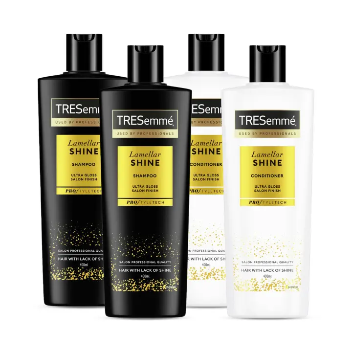 TREsemmé Lamellar Shine Champú 400ml x2 + Acondicionador 400ml x2 - 1