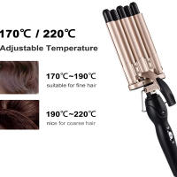 Estilizador De Pelo Ondulado Profesional LCD Para Salon Tourmaline 5 Barbies Rizador De Pelo Dual Voltaje Curling Iron - details 1