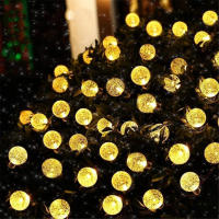 Luces De Cadena Solares Con Bolbolas Para Exterior 5/7/12M Luces De Cristal Solar Para Courtyard Instalación Por Asamblea Fuente De Energía Solar - details 6