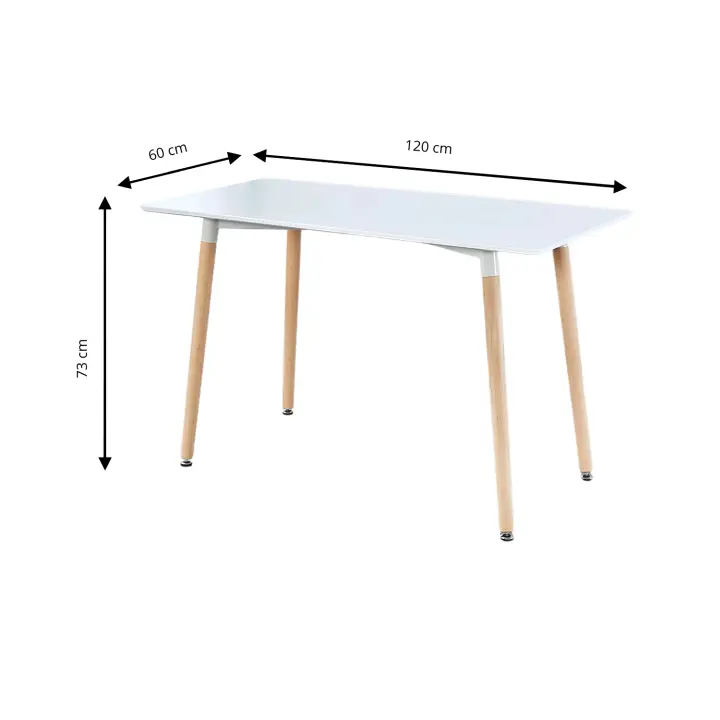 LUTODY - Mesa de comedor, Consola mesa, Madera de roble, Esquina redondeada , Estilo nórdico para Cocina, Salón, Sala de estar para silla - 1
