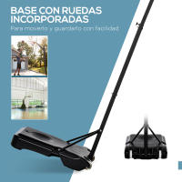 HOMCOM Canasta de Baloncesto de Pie Ajustable de 194-249 cm con Base Rellenable de Agua 30 kg o Arena 35 kg y Ruedas de Transporte para Niños y Adultos Multicolor - details 4