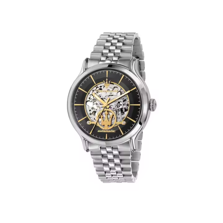 Maserati Reloj Hombre Epoca 42mm Auto D.gun Dial Ss Br Acero 10 Atm - 1