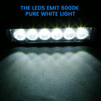 Barra De Luz LED Para Coche 12V 18W 6000K Brillante Luz De Trabajo LED IP67 Nieve Y Luz De Pista Blanca Faros off Road Luz Para Conducción - details 2