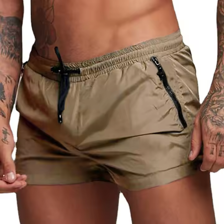 Shorts De Baño Para Hombre Moda Verano Ropa De Playa Boxer Corto Suertudos Cierre Con Cordón Material Poliéster Estilo Casual - 1