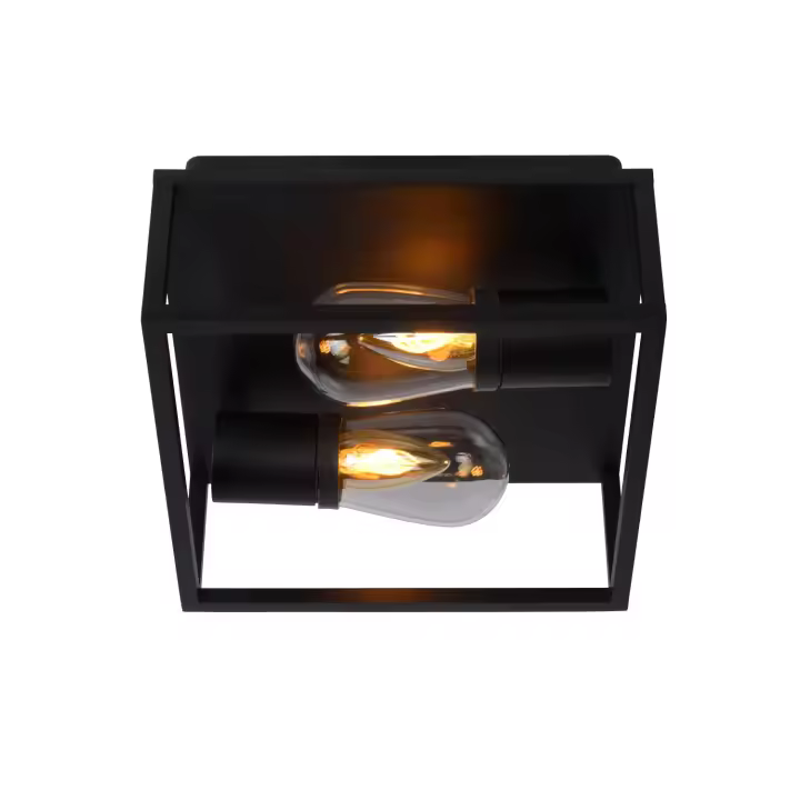 Lucide CARLYN - Lámpara de techo Baño - 2xE14 - IP54 - Negro - 1