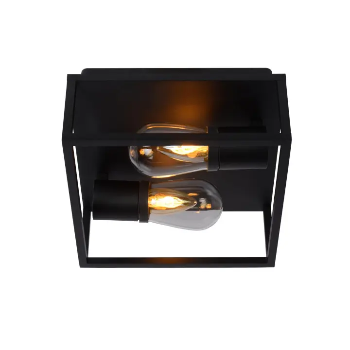 Lucide CARLYN - Lámpara de techo Baño - 2xE14 - IP54 - Negro - 1