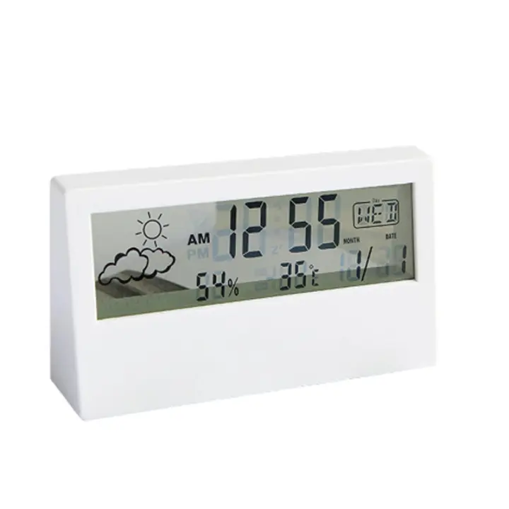 Termómetro Higrómetro Multifuncional LED Con Alarma De Reloj Estación Climática Electrónica Para El Hogar Medidor De Temperatura Y Humedad - 1